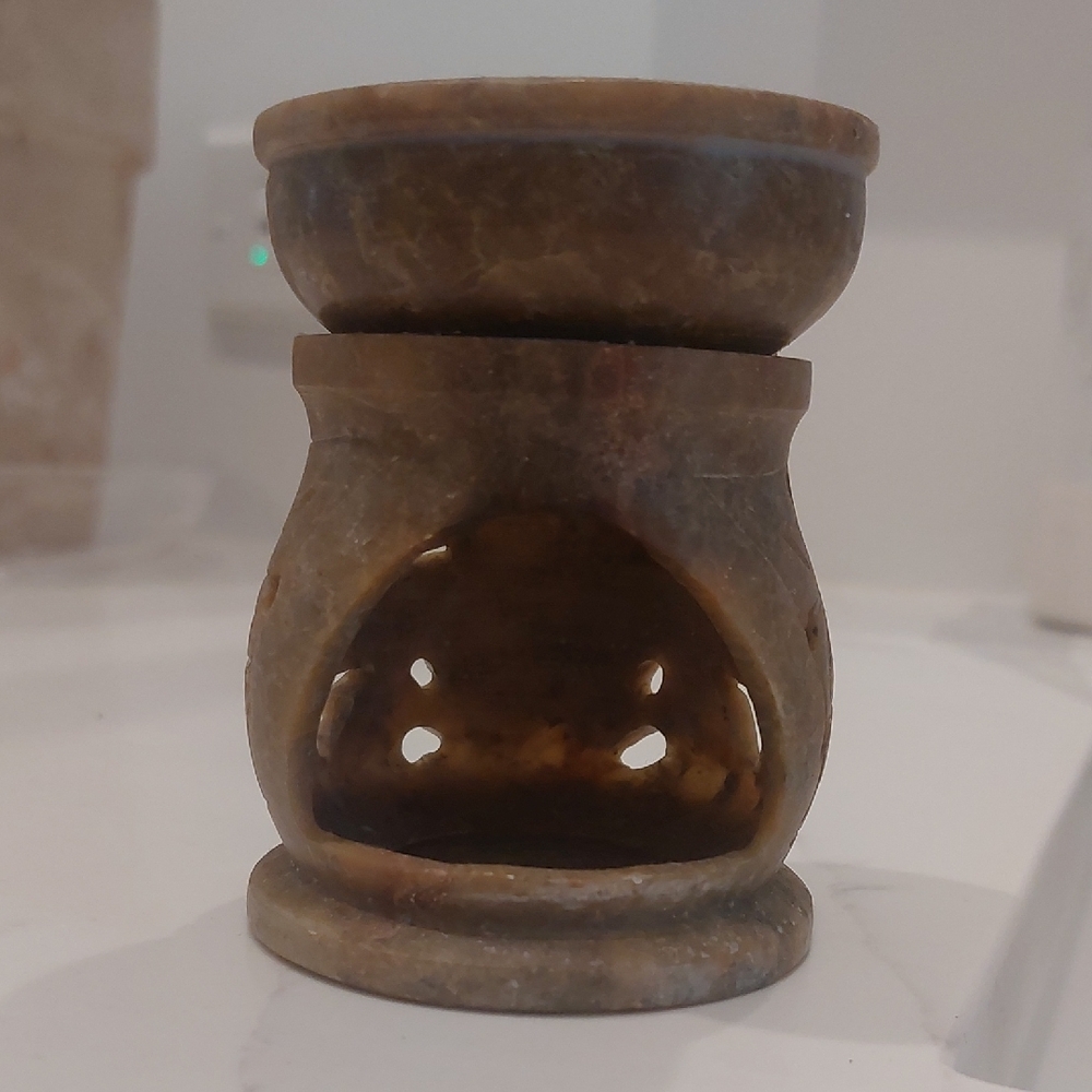 Brown Stone Tea Light Candle Oil Or Wax Burner